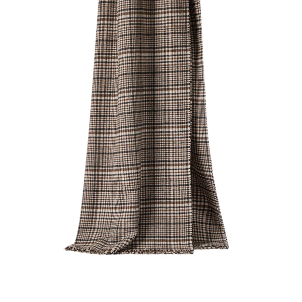 Brunello Cucinelli Cashmere houndstooth scarf in Brown | Scarves | Coveti
