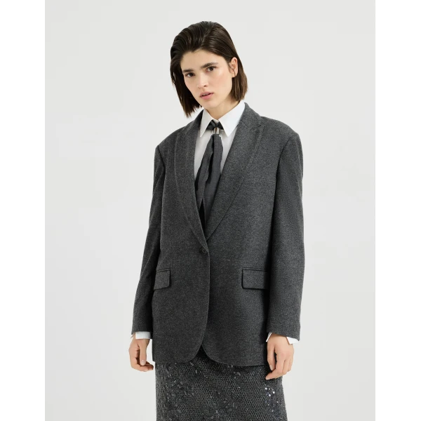 Cashmere jersey blazer in Anthracite - Image 2