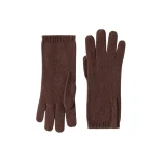 Brunello Cucinelli Cashmere knit gloves with monili in Brown | Gloves | Coveti
