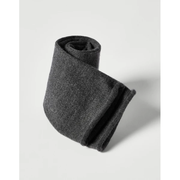 Brunello Cucinelli Cashmere knit socks in Anthracite, view 2 | Accessories | Coveti