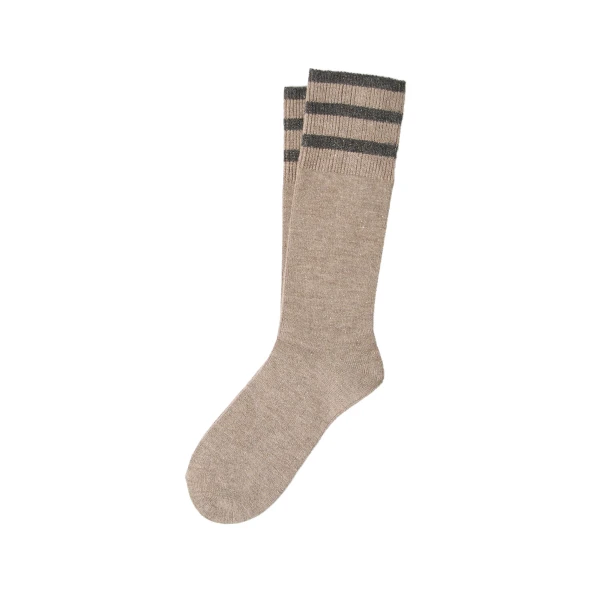 Cashmere knit socks in Beige