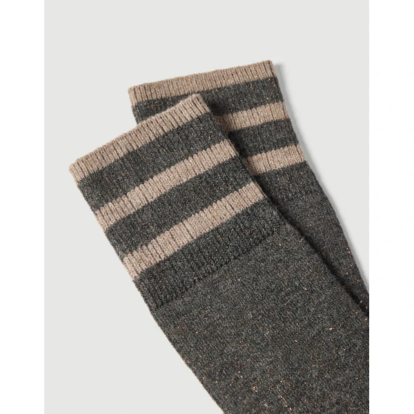 Brunello Cucinelli Cashmere knit socks in Dark Grey, view 2 | Accessories | Coveti