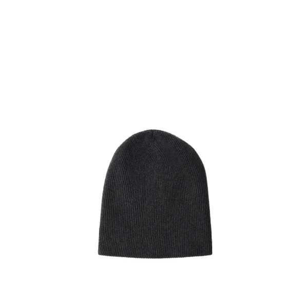 Brunello Cucinelli Cashmere rib knit beanie in Lignite Grey | Hats | Coveti