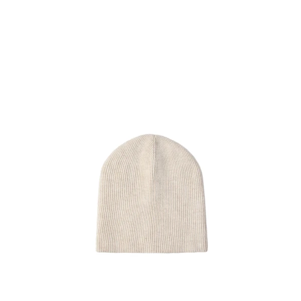Cashmere rib knit beanie in Oyster