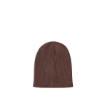 Brunello Cucinelli Cashmere rib knit beanie in Pine Cone Brown | Hats | Coveti