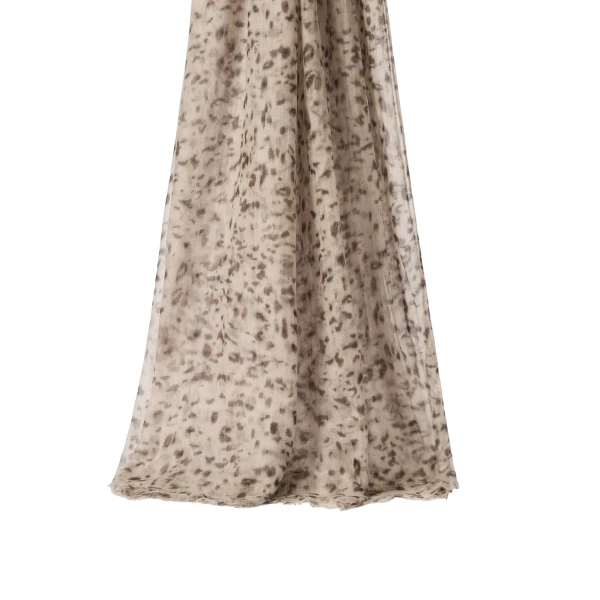 Brunello Cucinelli Cashmere scarf Lynx Print in Beige | Scarves | Coveti