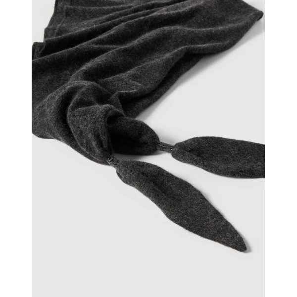 Brunello Cucinelli Cashmere scarf in Anthracite, view 2 | Scarves | Coveti