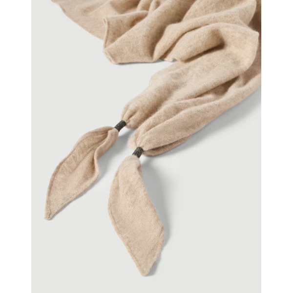 Brunello Cucinelli Cashmere scarf in Beige, view 2 | Scarves | Coveti