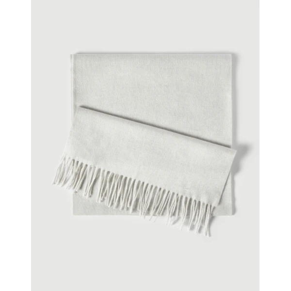 Brunello Cucinelli Cashmere scarf in Fog, view 2 | Scarves | Coveti