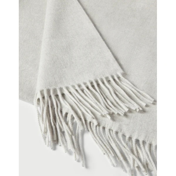Brunello Cucinelli Cashmere scarf in Fog, view 3 | Scarves | Coveti