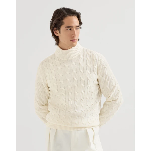 Brunello Cucinelli Cashmere turtleneck sweater in Panama, view 2 | Knitwear | Coveti