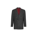Brunello Cucinelli Chalk stripe flannel Tailor blazer in Dark Grey | Blazers | Coveti