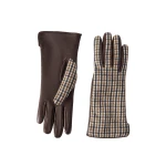Brunello Cucinelli Checked flannel and leather gloves in Brown | Gloves | Coveti