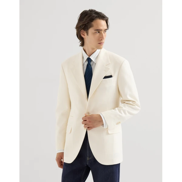 Brunello Cucinelli Chevron Tailor blazer in Panama, view 2 | Blazers | Coveti