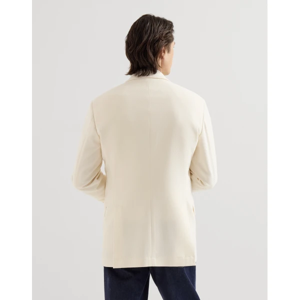 Brunello Cucinelli Chevron Tailor blazer in Panama, view 3 | Blazers | Coveti
