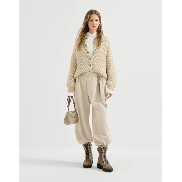 Brunello Cucinelli Corduroy baggy cargo trousers in Beige, view 6 | Pants | Coveti