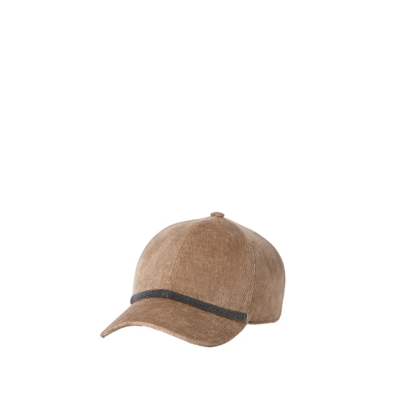 Corduroy baseball cap in Cappuccino
