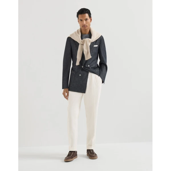 Brunello Cucinelli Corduroy trousers in White, view 6 | Pants | Coveti