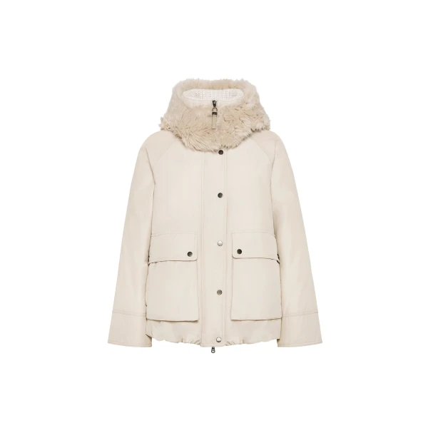 Brunello Cucinelli Cotton canvas down parka in Cool Beige