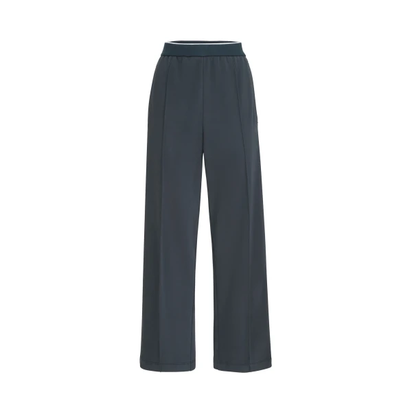 Brunello Cucinelli Cotton smooth French terry track trousers in Navy Blue
