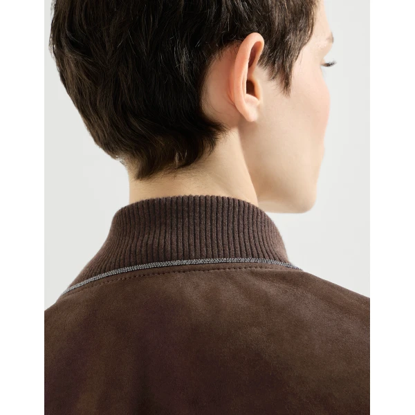 Couture suede outerwear jacket in Pine Cone Brown - Image 4