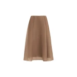 Brunello Cucinelli Crispy silk circle skirt in Dattero