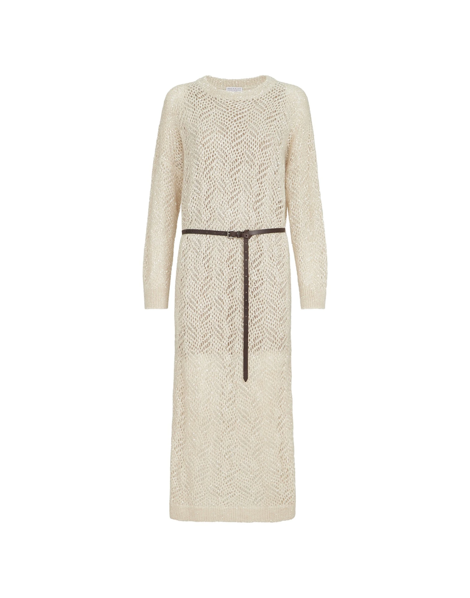 Brunello Cucinelli Dazzling Abstract Leaf Dress in Cream | Buy Dresses at Coveti Brunello Cucinelli Dazzling Abstract Leaf Dress in Cream