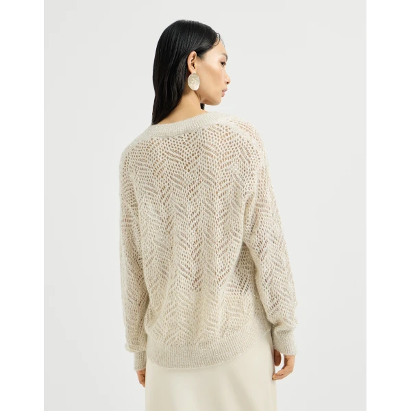 Dazzling Abstract Leaf sweater in Cream - Image 3