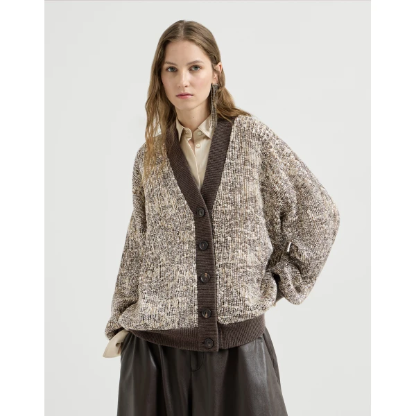 Dazzling Craquelé Embroidery Cardigan in Silver - Image 2