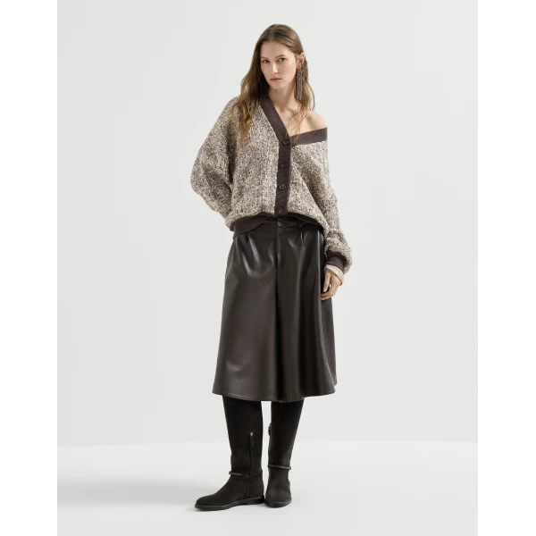 Dazzling Craquelé Embroidery Cardigan in Silver - Image 6