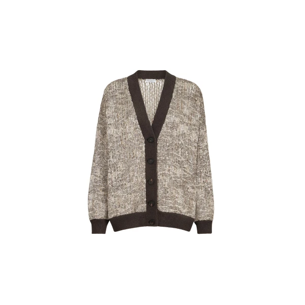 Dazzling Craquelé Embroidery Cardigan in Silver