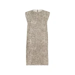 Brunello Cucinelli Dazzling Craquelé Embroidery Mini dress in Silver
