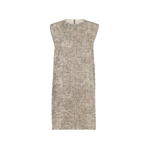 Dazzling Craquelé Embroidery Mini dress in Silver