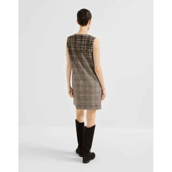Brunello Cucinelli Dazzling Dégradé Embroidery Mini dress in Brown
