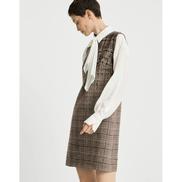 Brunello Cucinelli Dazzling Dégradé Embroidery Mini dress in Brown