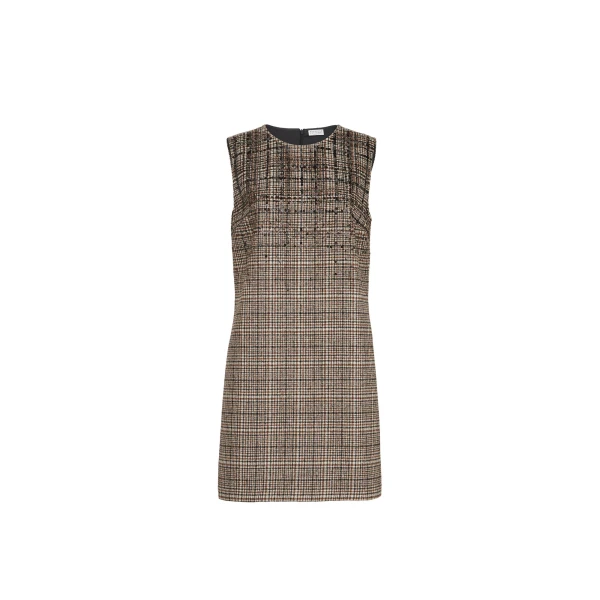 Brunello Cucinelli Dazzling Dégradé Embroidery Mini dress in Brown