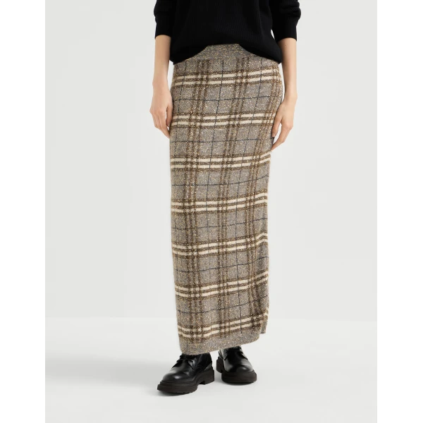 Dazzling Prince of Wales skirt in Light Brown - Image 2