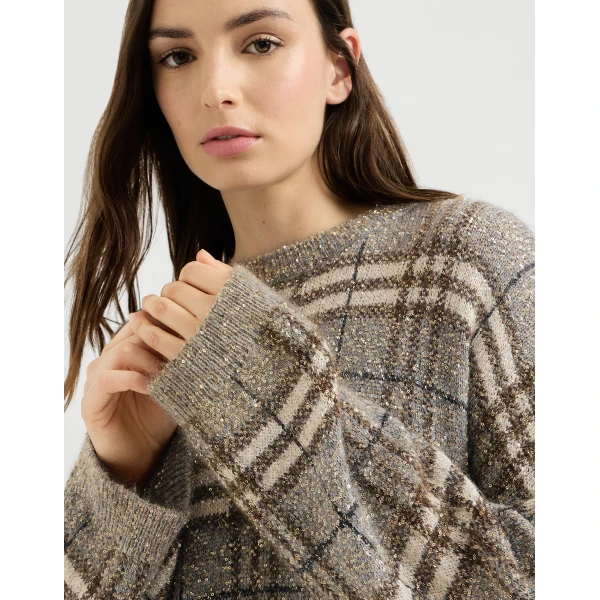 Dazzling Prince of Wales sweater in Light Brown - Image 4