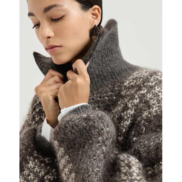 Dazzling Tartan double knit cardigan in Anthracite - Image 4