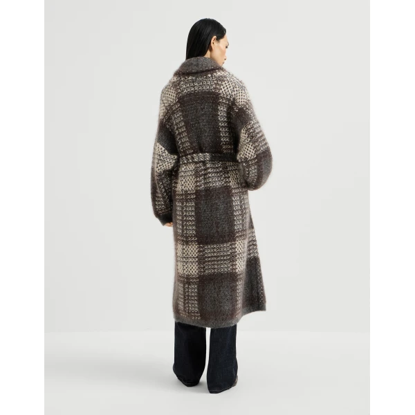 Dazzling Tartan double knit coat in Anthracite - Image 3
