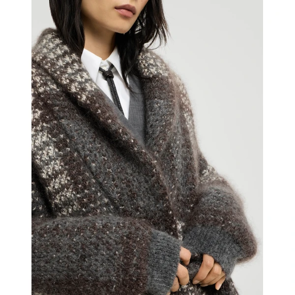 Dazzling Tartan double knit coat in Anthracite - Image 4