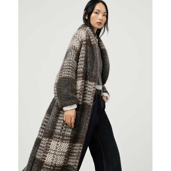 Dazzling Tartan double knit coat in Anthracite - Image 5