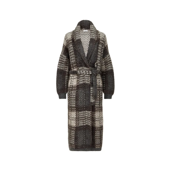 Dazzling Tartan double knit coat in Anthracite