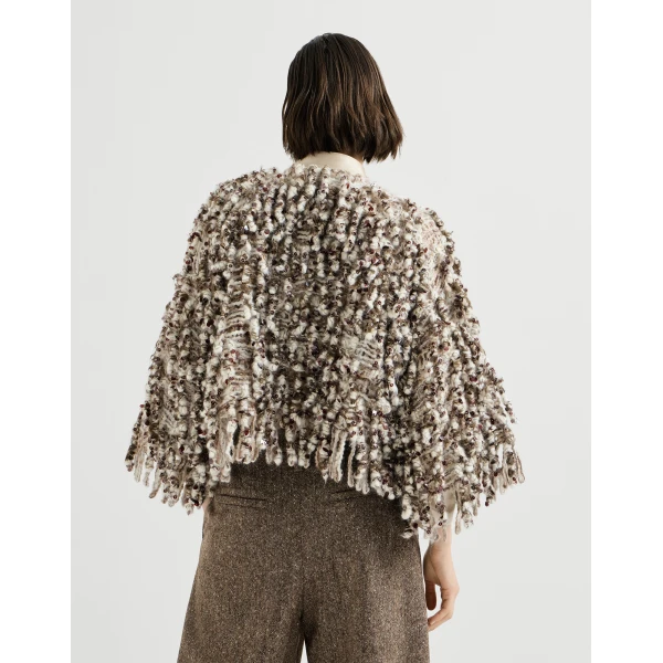 Dazzling Twist Embroidery cardigan in Brown - Image 3