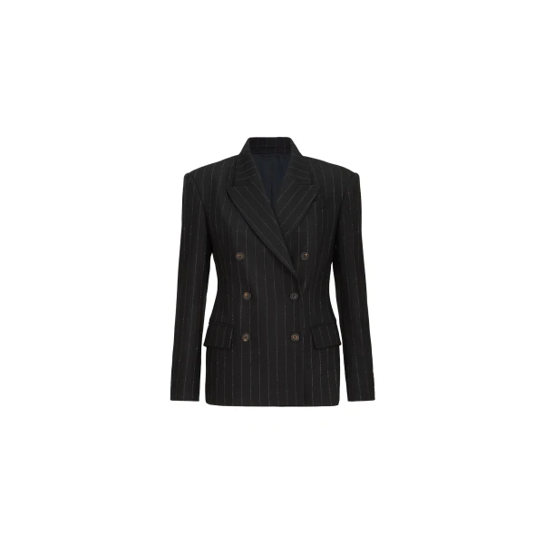 Dazzling chalk stripe blazer in Cobalt