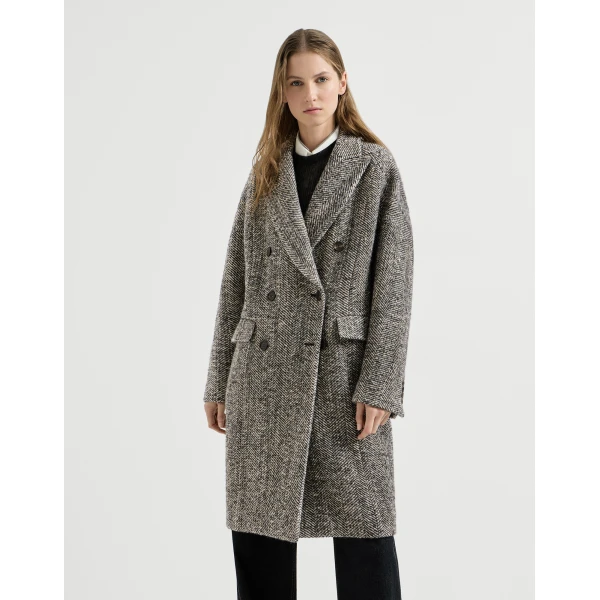 Brunello Cucinelli Dazzling chevron coat in Brown