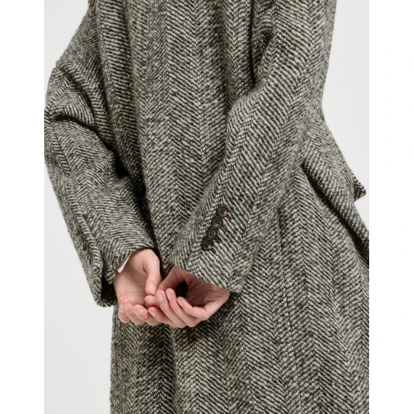 Brunello Cucinelli Dazzling chevron coat in Brown