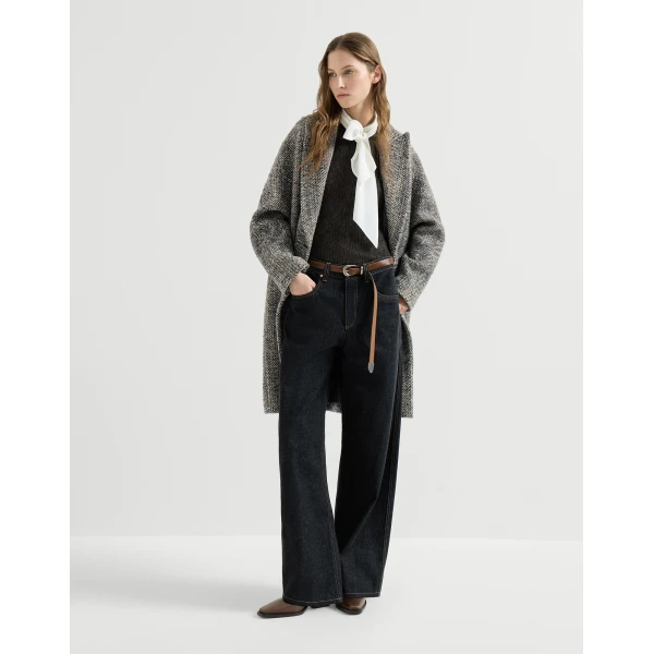 Brunello Cucinelli Dazzling chevron coat in Brown