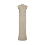 Brunello Cucinelli Dazzling chevron embroidery dress in Rope | Dresses | Coveti