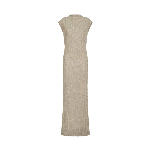 Dazzling chevron embroidery dress in Rope